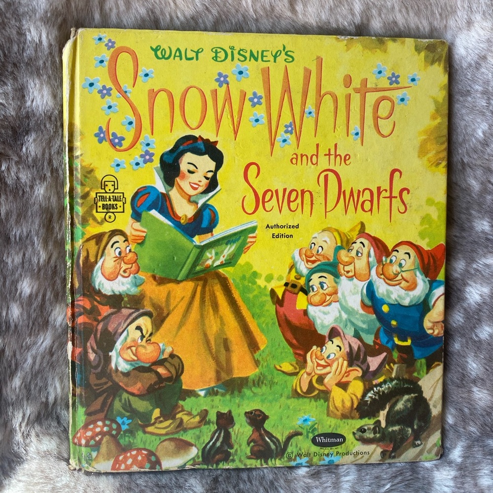 Rare-1957 Walt Disney’s Snow White and the Seven Dwarfs Tell-a-tale Whitman book